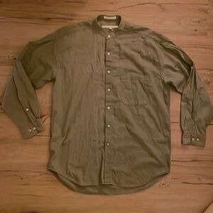 Y2K Perry Ellis collarless shirt